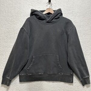 Ninth Hall Fundamentals Vintage Wash Worn Charcoal Gray Hoodie Pullover Size M